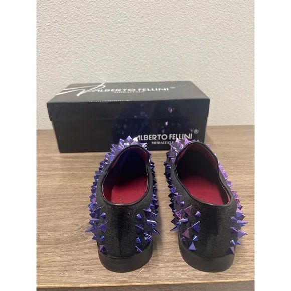 Men's Vintage Spike Dress Loafers Slip On Fashion Shoes Classic Tuxedo Dress - Picture 5 of 10